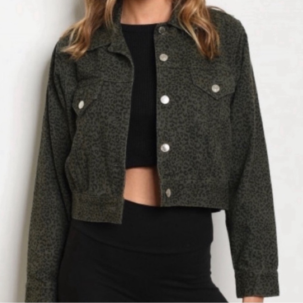 Animal Print Denim Jacket Leopard